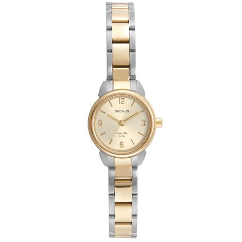 Kit Relógio Feminino Clássico Bicolor Com Pulseira Berloques