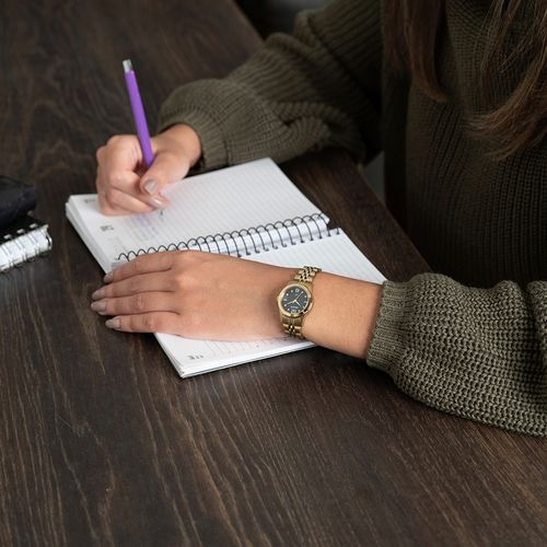 Relógio Feminino Aço Cristais Dourado