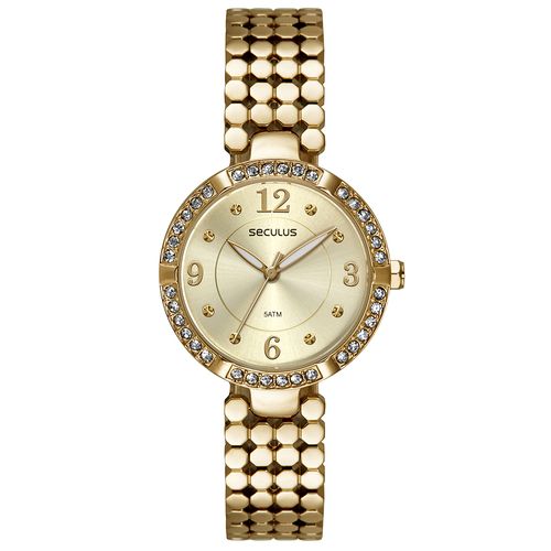 Relógio Feminino Cristais Dourado