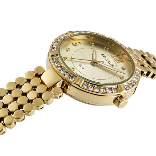 Relógio Feminino Cristais Dourado