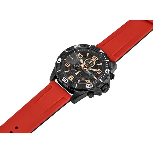 Relógio Masculino Cronógrafo Silicone Textura Cinza