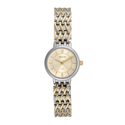 Kit Relógio Feminino Clássico Bicolor Com Pulseira Berloques