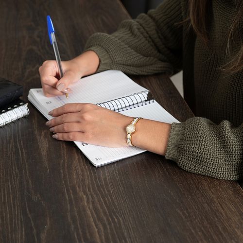 Relógio Feminino Cerâmica Cristais Dourado