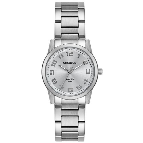 Relógio Feminino Aço Casual Prata