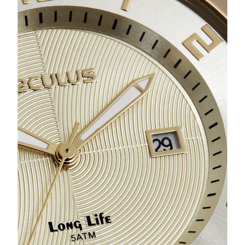 Relógio Masculino Aço Semi Slim Dourado