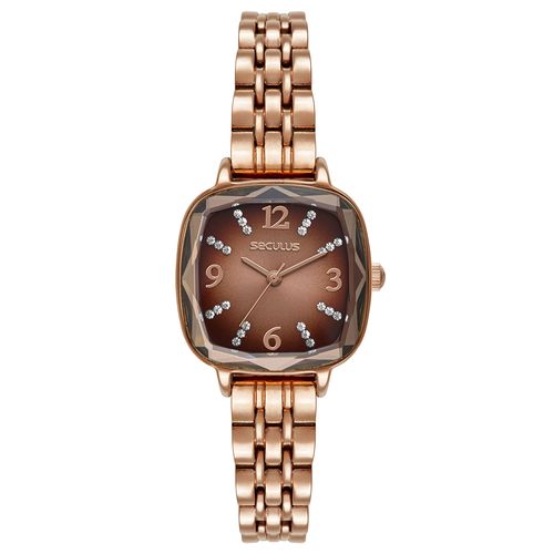 Relógio Feminino Quadrado Vintage Rosé