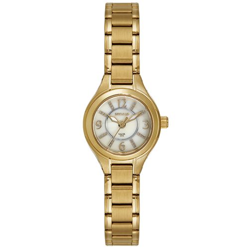 Kit Relógio Feminino Madrepérola Dourado Com Colar