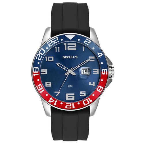 Kit Relógio Masculino Silicone Catraca Bicolor Com Pulseira