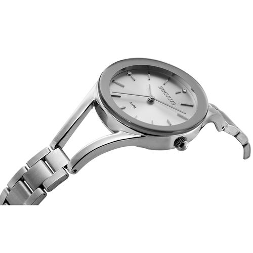 Relógio Feminino Prata Visor Espelhado Bracelete
