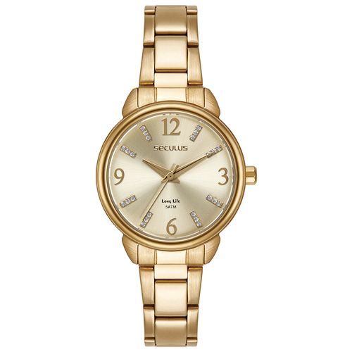 Relógio Feminino Aço Mostrador Champagne