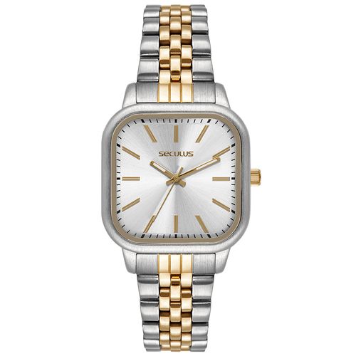 Relógio Feminino Quadrado Bicolor Minimalista