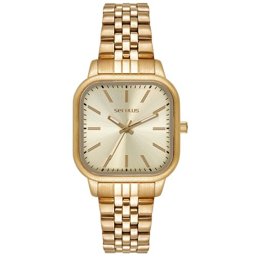 Relógio Feminino Quadrado Dourado Minimalista