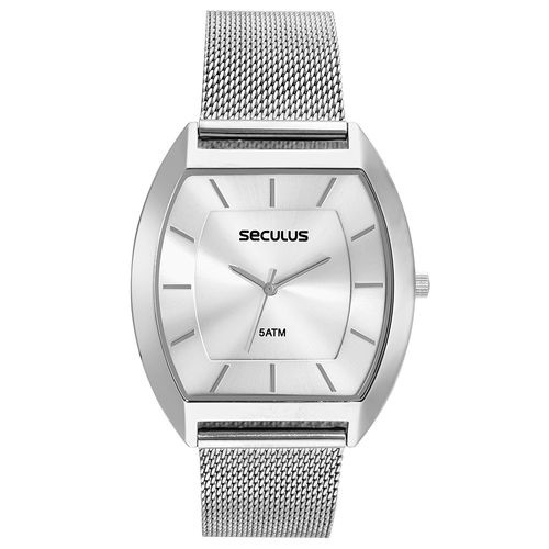 Kit Relógio Masculino Prata em Aço com Fone sem Fio