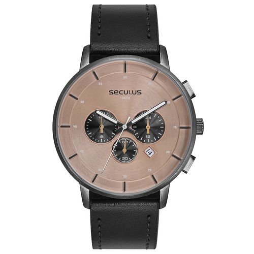 Relógio Masculino Prata Aço Cronógrafo Minimalista