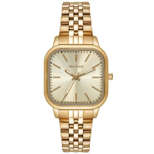 Relógio Feminino Quadrado Dourado Minimalista