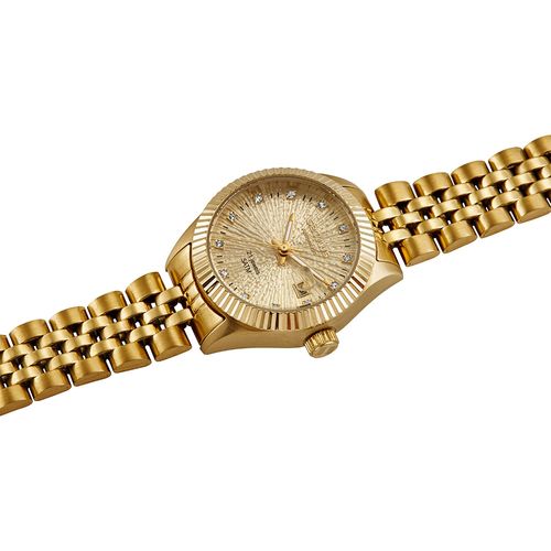 Relógio Feminino Automático Dourado Fundo Transparente