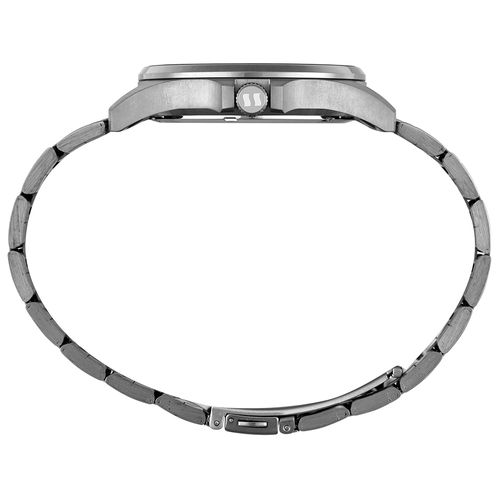 Relógio Masculino Prata Aço com Marcações Azul