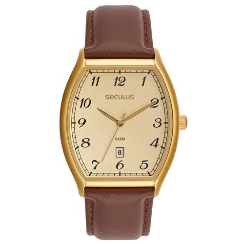 Relógio Masculino Analógico Mostrador Dourado