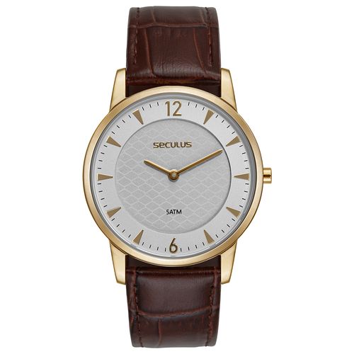 Relógio Masculino Analógico Minimalista Dourado