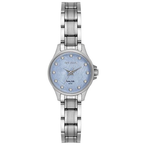 Relógio Feminino Aço Prata com Marcações em Cristais