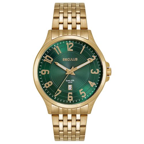Relógio Masculino Analógico Elegante Dourado