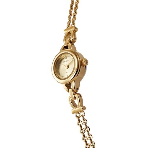 Relógio Feminino Dourado Caixa Micro Corrente Delicada