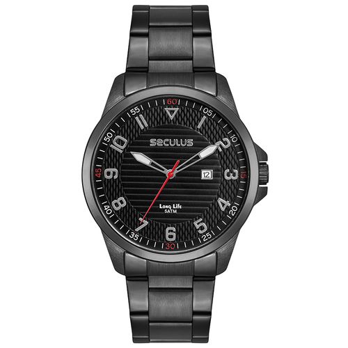 Relógio Masculino Analógico Moderno Todo em Aço Preto