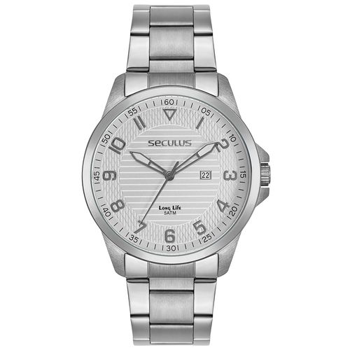 Relógio Masculino Analógico com Calendario Prata