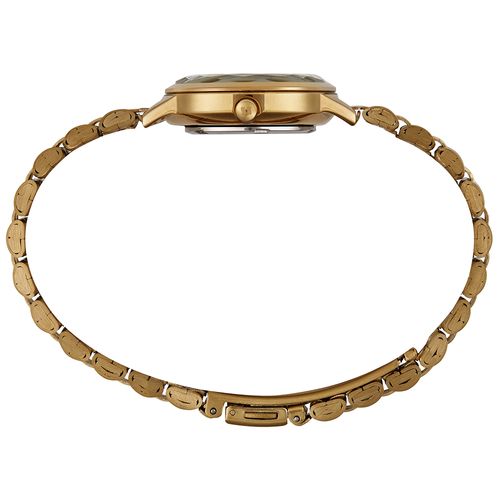 Relógio Feminino Analógico Vidro Facetado Azul