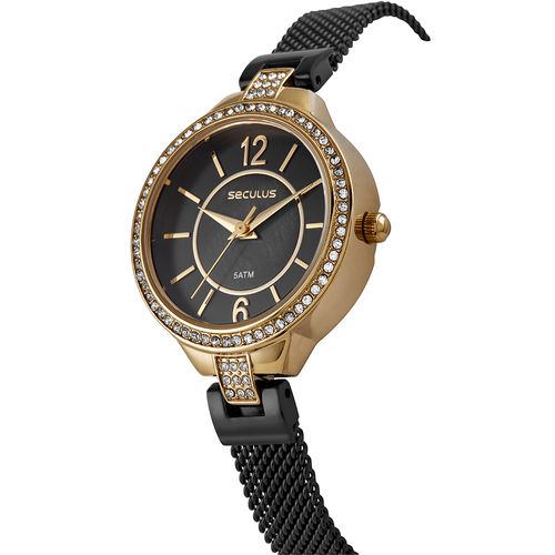 Relógio Feminino Analógico Elegante Preto  Minimalista