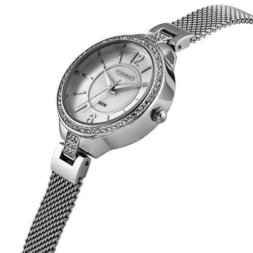 Relógio Feminino Analógico Elegante Prata Minimalista