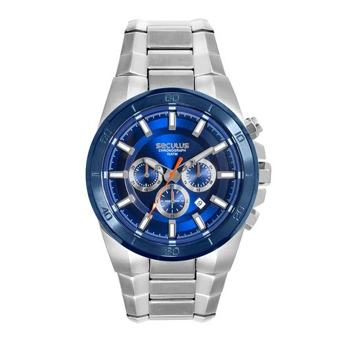 Relógio Masculino Cronógrafo 3D Prata