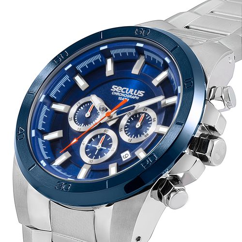 Relógio Masculino Cronógrafo 3D Prata