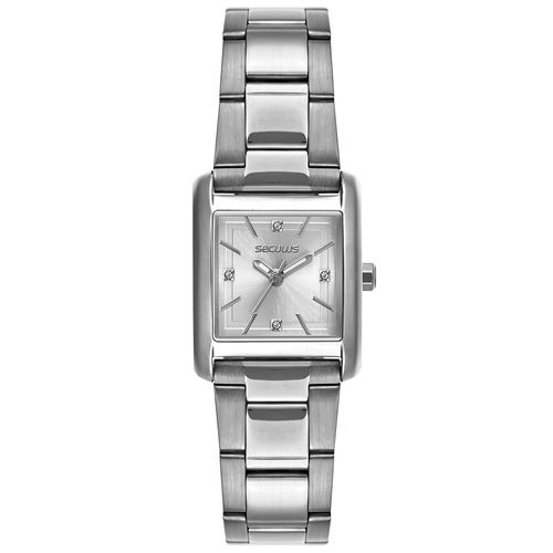 Relógio Feminino Prata Analógico Quadrado