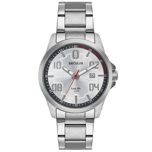 Kit Relogio Masculino Prata em Aço com Fone sem Fio