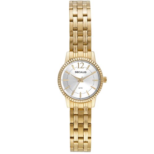 Relógio Feminino Analógico Bisel com Cristais Prata