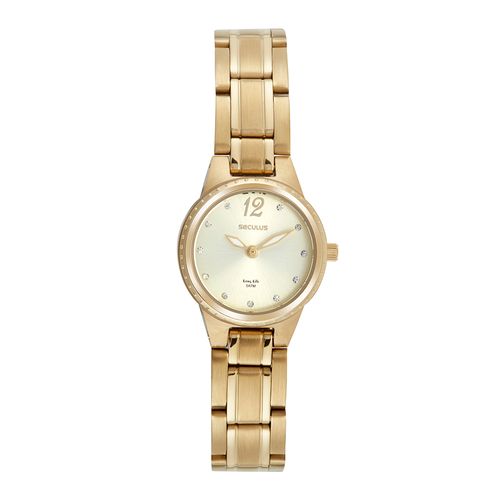 Kit Relógio Feminino Analógico com Berloques Dourado