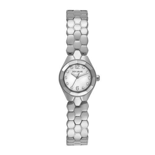 Relógio Feminino Metal Prata Aço Joalheria