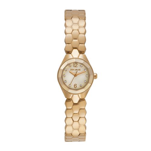 Relógio Feminino Dourado Metal Aço Joalheria