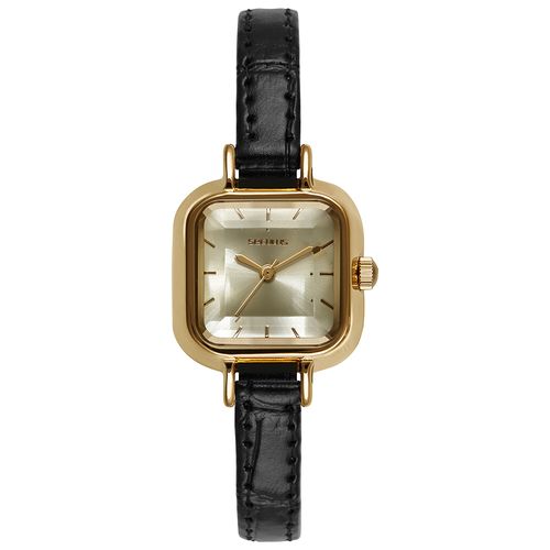 Relógio Feminino Metal Champagne Couro Index