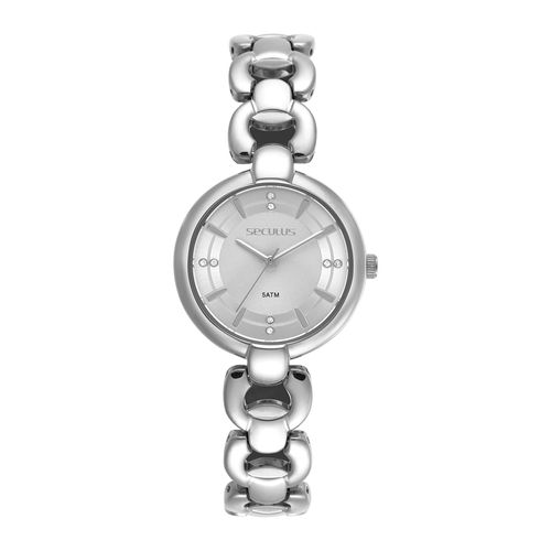 Relógio Feminino Metal Prata Analógico Fecho Joalheria