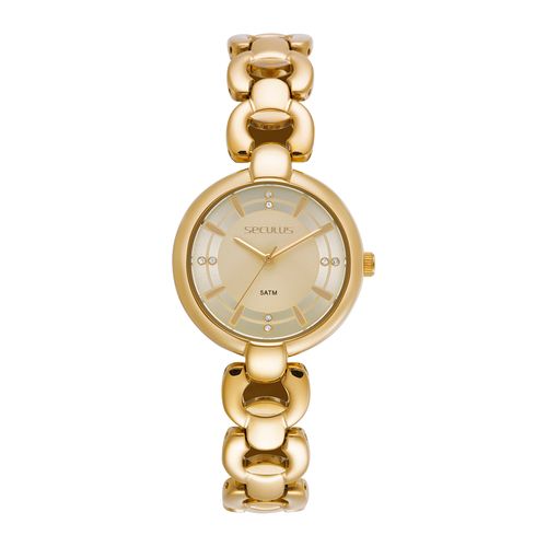 Relógio Feminino Dourado Metal Especial Analógico Joia