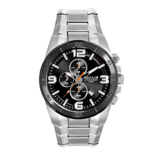 Relógio Masculino Aço Preto Cronógrafo