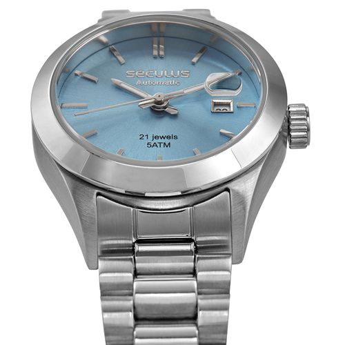 Relógio Feminino Aço Azul Automático