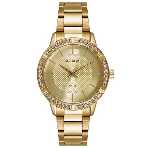 Relógio Feminino Metal Champagne Aço