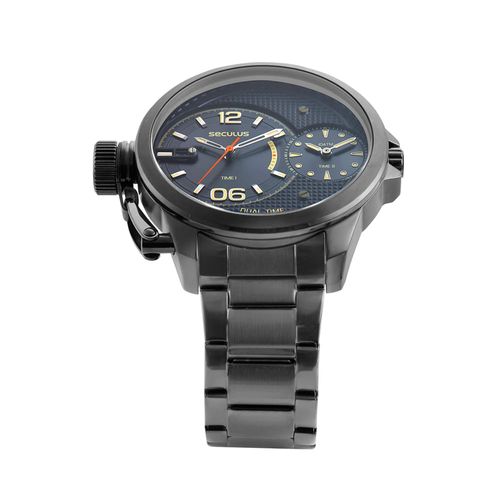 Relógio Masculino Multimáquina Aço Cinza