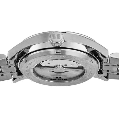 Relógio Automático Masculino Prata Aço Mostrador Azul Calendário