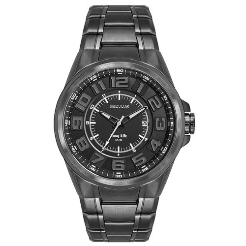 Relógio Masculino Chumbo Numerais Rosca