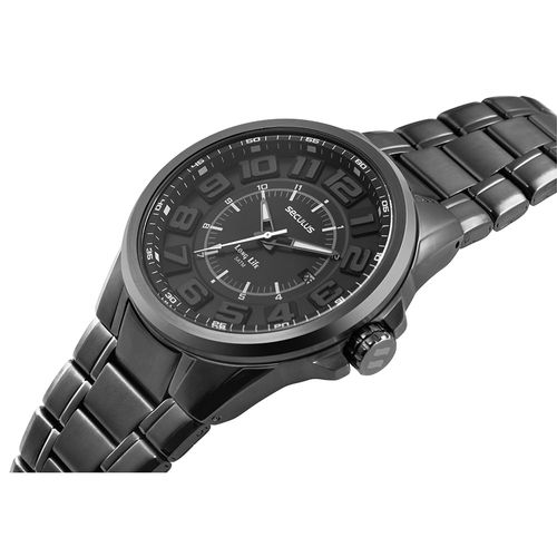 Relógio Masculino Chumbo Numerais Rosca