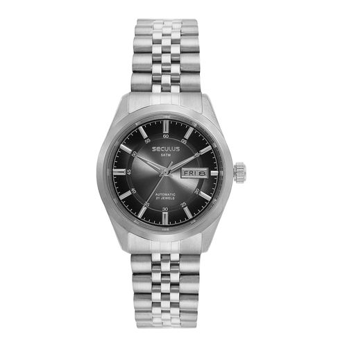 Relógio Automático Masculino Gradiente Aço Prata